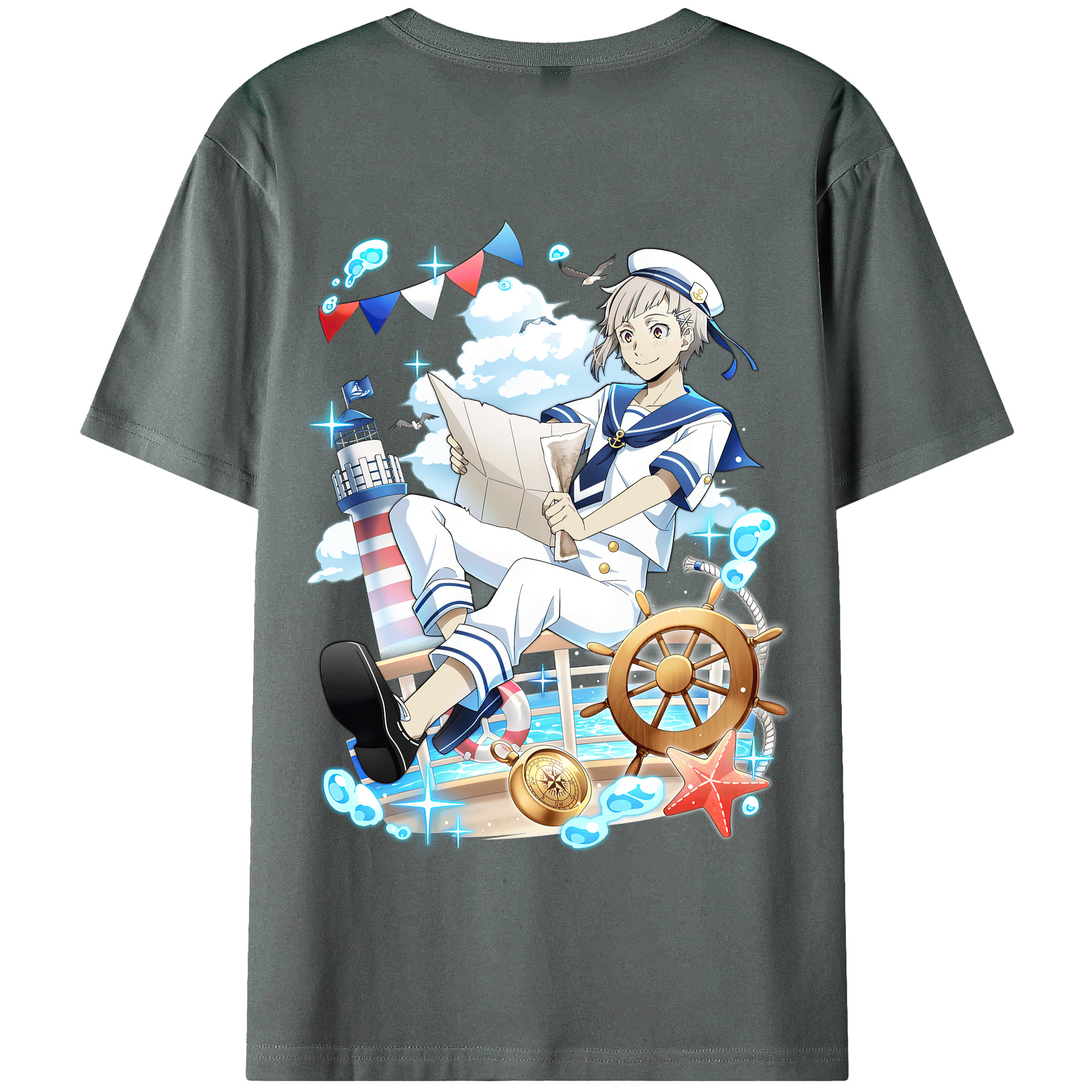 （画像用） 文豪ストレイドッグス Bungo Stray Dogs 綿100％半袖Tシャツ（背面プリント）
